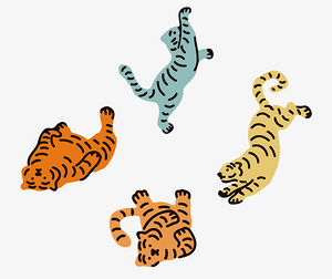 其他-各种颜色的小老虎